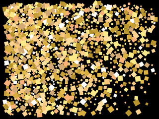 Falling golden color squares.