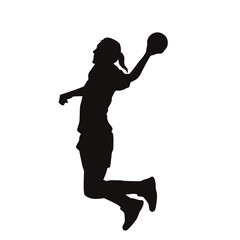 Woman Handball Player Silhouette