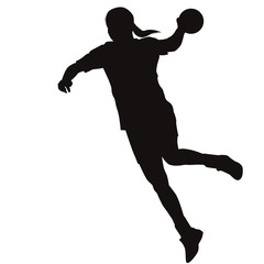 Woman Handball Player Silhouette