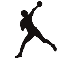 Woman Handball Player Silhouette