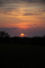 Sunset landscape in Somcuta Mare,Maramures,ROMANIA ,2019