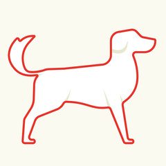 Alert dog icon in geometric and lineal style.