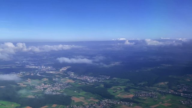 from an airplane window to the fields of Germany