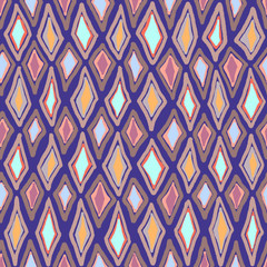 Abstract, seamless, geometric background in festive style, hand-drawn. The template can be used for Wallpaper, postcards, envelopes, cover fills, web page background, surface textures.