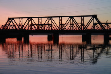 Fototapeta premium bridge at sunset