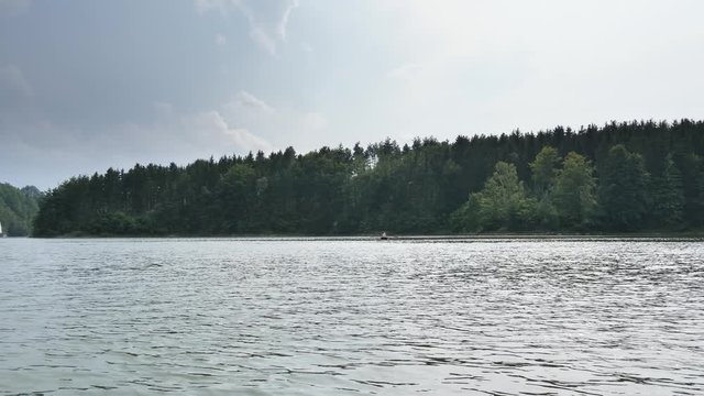 Movement along the water surface of a lake in UHD resolution