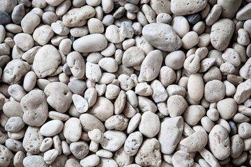 Pile of white pebble stones
