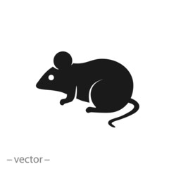 abstract mouse icon, rat, mice flat chinese symbol for web and mobile phone on white background - editable stroke vector illustration eps10