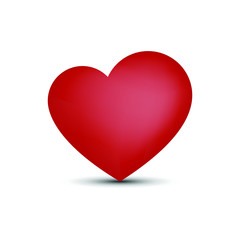 red heart isolated on white background