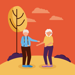 happy grandparents day flat design