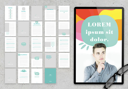 eBook Layout with Teal Accents and Elements