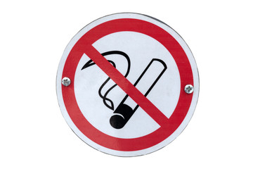 Smoking prohibited not allowed sign banner. Isolated on white.