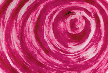 Watercolor background drawn by circles. Simple watercolor pink hand drawn background