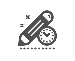 Time management sign. Project deadline icon. Clock symbol. Classic flat style. Simple project deadline icon. Vector