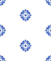 Watercolor delft blue style pattern - 286138903