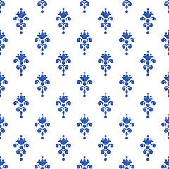 Watercolor delft blue style pattern - 286138935