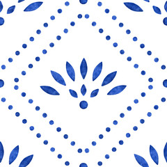 Blue porcelain painting pattern - 286138962