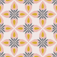Folk tulips seamless pattern - 286139139