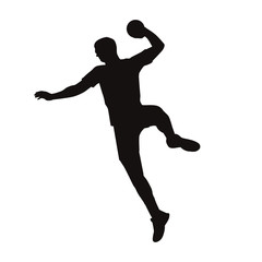 Fototapeta na wymiar Man Handball Player Silhouette
