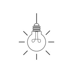 lightbulb vector icon isolated on white background creative thinking idea concept.