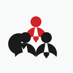 people group icon isolated on white background. business sign organization teamwork with manager and staff. business leader and employee. leadership concept.