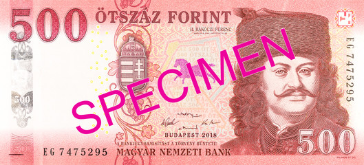 new 500 hungarian forint banknote obverse specimen