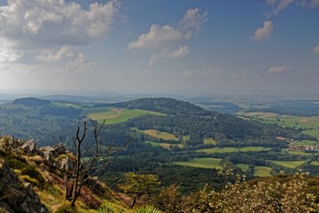 Naklejka premium view from the Milseburg in the Rhön Mountains in Hesse