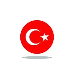Turkish Flag icon sign template color editable. 