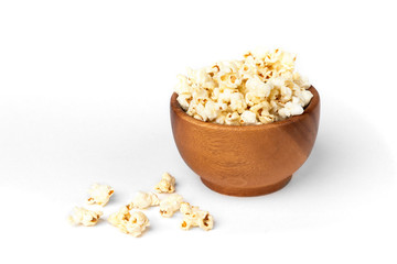 Popcorn isolated on white background.