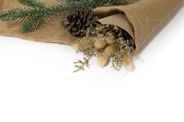 Obraz premium vintage grass and handmade cloth in isolated