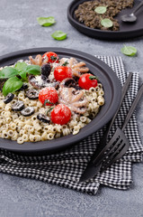 Traditional pasta with octopus