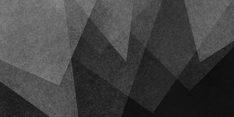 Abstract bleack and white background with modern geometric triangle shapes with texture layered in abstract art border design