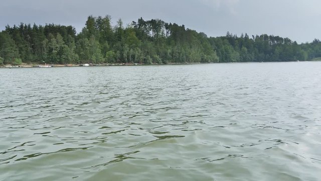 Movement along the water surface of a lake in UHD resolution