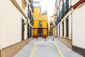 Street view of downtown in Sevilla city, Spain