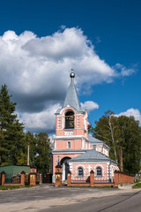 Fototapeta na wymiar Church of Peter and Paul in the village of Verkhny Landekh, Russia.