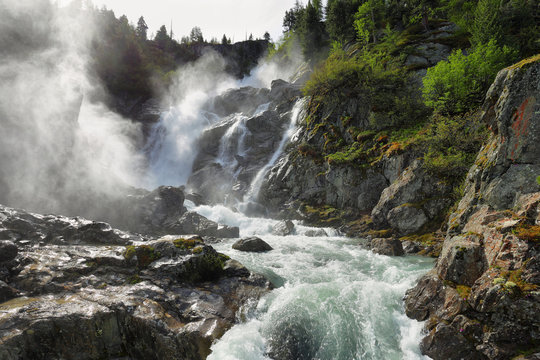 Rutor Waterfall in aosta Valley, Italy