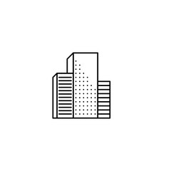 Fototapeta premium Building outline stroke town icon. Vector urban business shape logo. Modern city architecture.