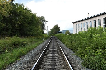 Naklejka premium railway goes into the distance