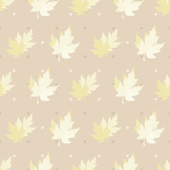 Seamless pattern with patterned leaves.