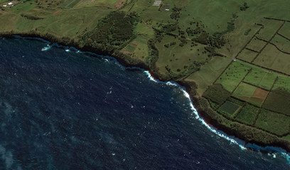 The relief of the coast of the island of Miami USA from a bird's eye view