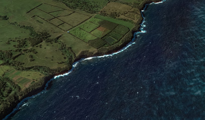 The relief of the coast of the island of Miami USA from a bird's eye view