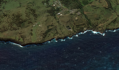 The relief of the coast of the island of Miami USA from a bird's eye view