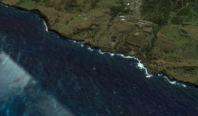The relief of the coast of the island of Miami USA from a bird's eye view