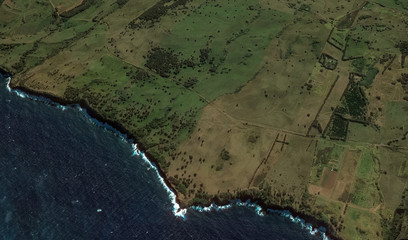 The relief of the coast of the island of Miami USA from a bird's eye view
