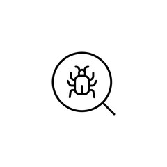 search bug icon vector illustration