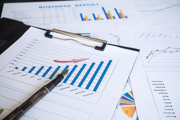 Showing business and financial report. Accounting