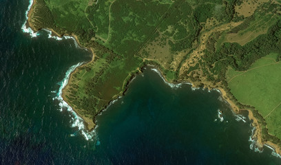 The relief of the coast of the island of Miami USA from a bird's eye view