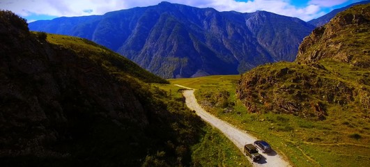 hiking in the mountains