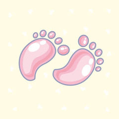 cute baby footprint isolated icon