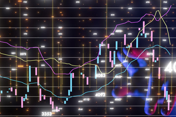 Business intelligence. Diagram - Graph Stock Trading, Investment dashboard